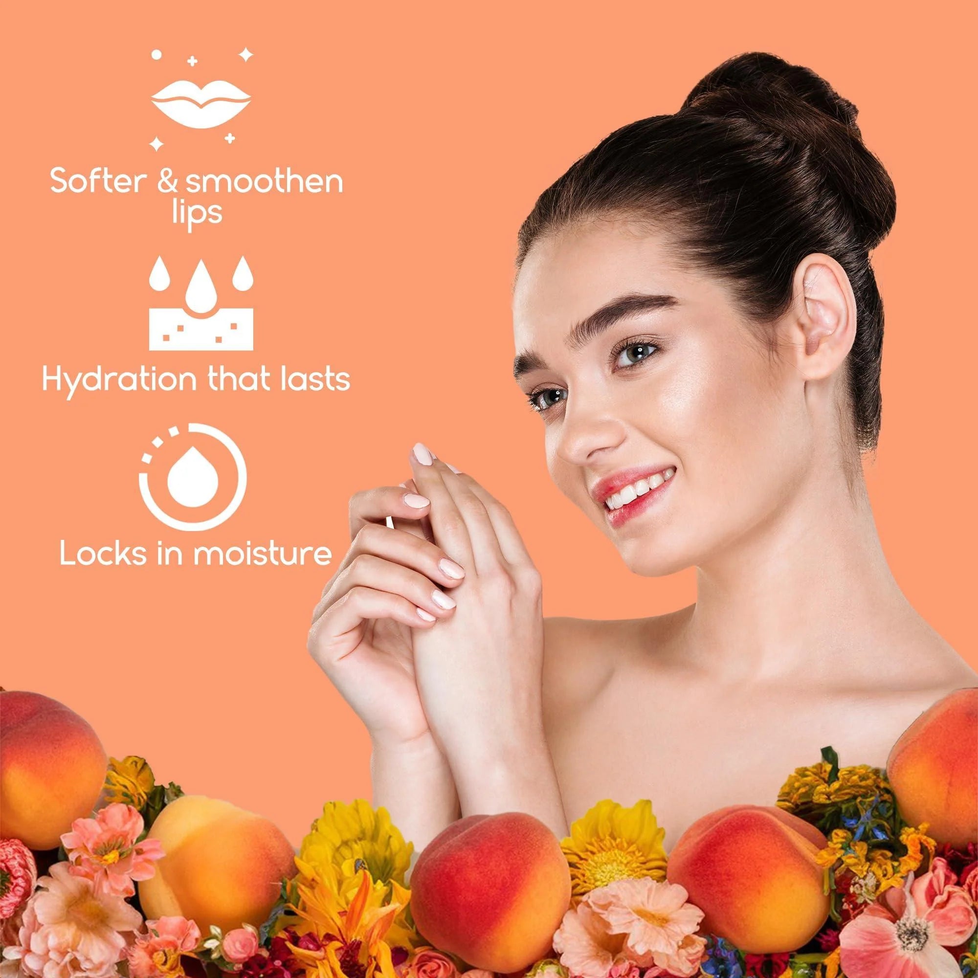 Lip Sleeping Mask with Hyaluronic Acid and Vitamin C for Nourishing and Hydrating Dry Lips - Peach Flavor