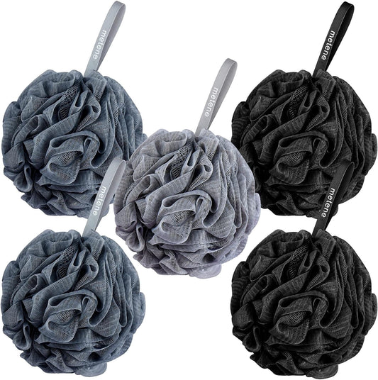 5-Pack Shower Loofah Sponges - Exfoliating Body Wash Scrubbers for Men and Women