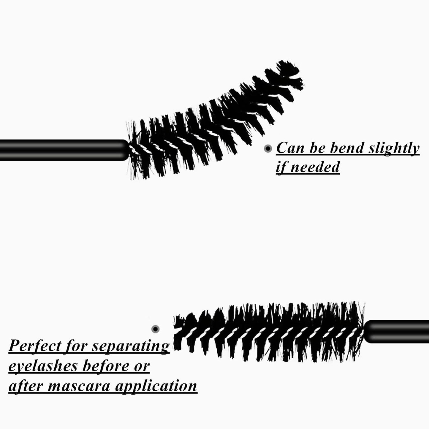 100 Disposable Eyelash Spoolies - Ideal for Mascara Application and Eyebrow Grooming