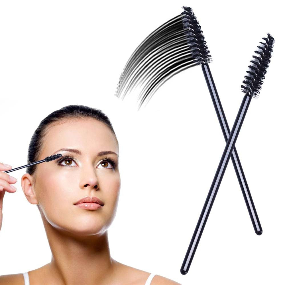 100 Disposable Eyelash Spoolies - Ideal for Mascara Application and Eyebrow Grooming