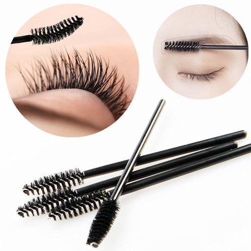 100 Disposable Eyelash Spoolies - Ideal for Mascara Application and Eyebrow Grooming