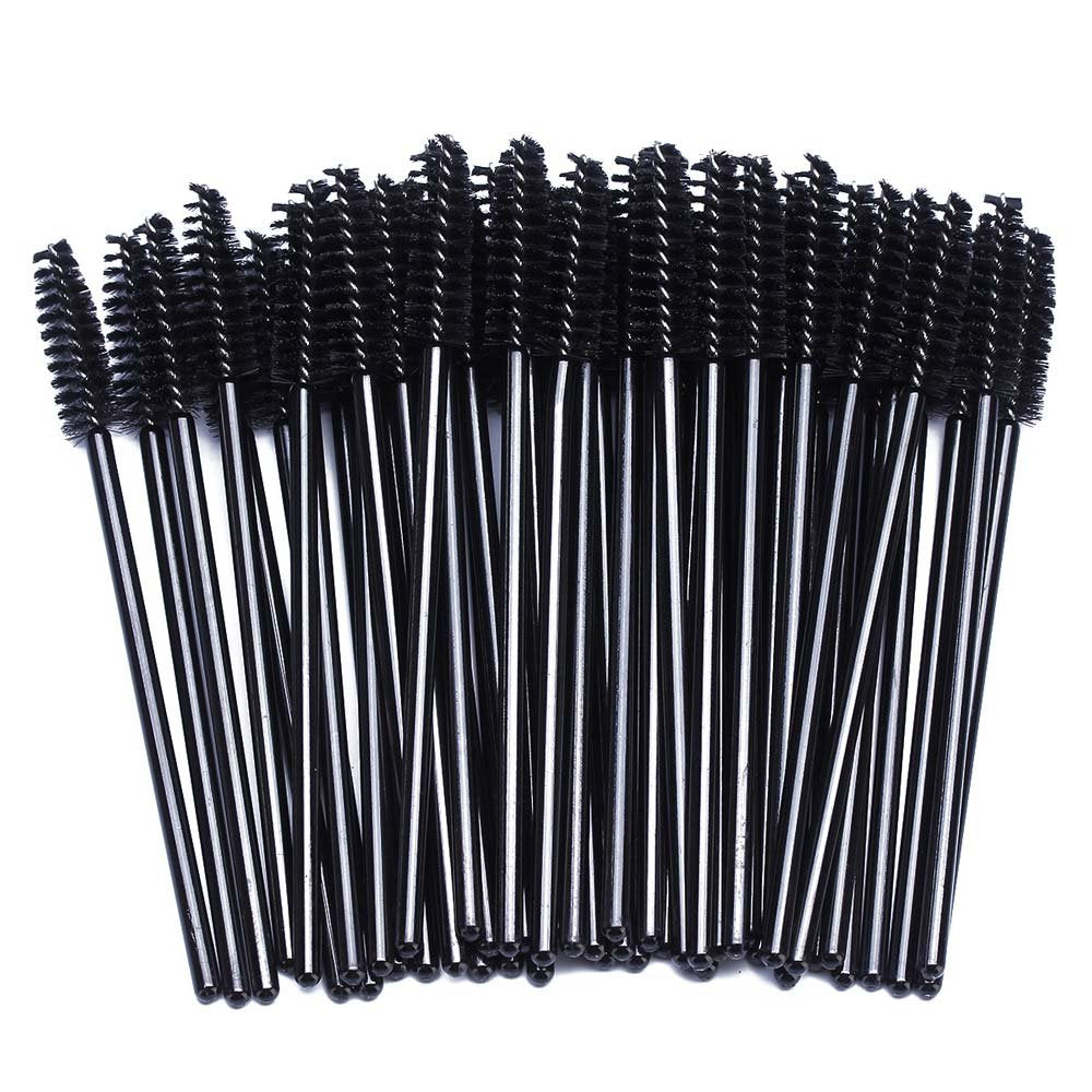100 Disposable Eyelash Spoolies - Ideal for Mascara Application and Eyebrow Grooming