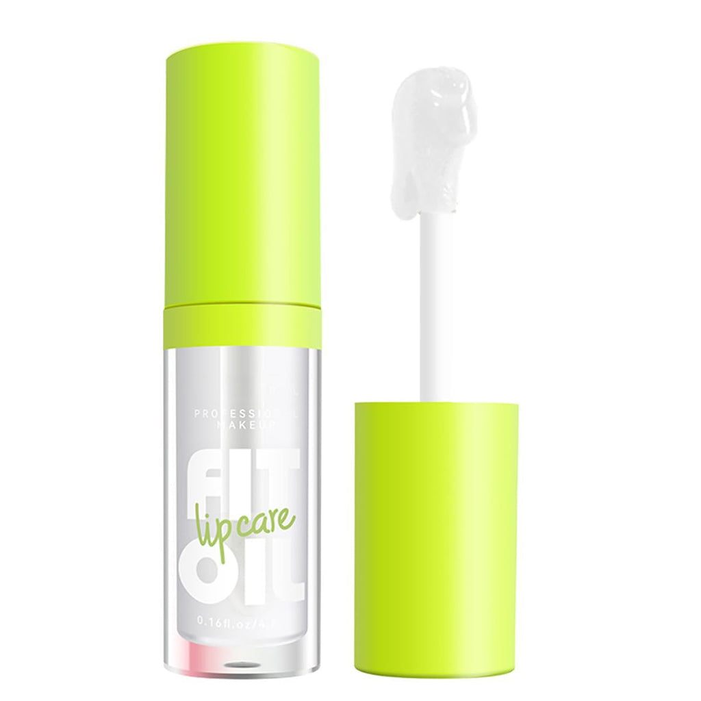 Hydrating Lip Oil with Large Brush Applicator - Nourishing, Non-Sticky, Long-Lasting Glossy Lip Care for a Plump and Smooth Finish (#01)