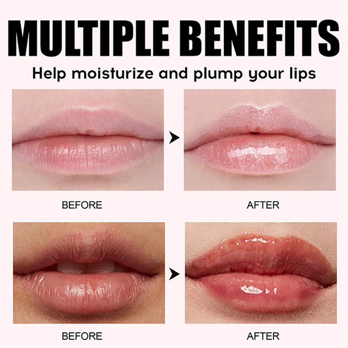 Hydrating Lip Oil with Large Brush Applicator - Nourishing, Non-Sticky, Long-Lasting Glossy Lip Care for a Plump and Smooth Finish (#01)