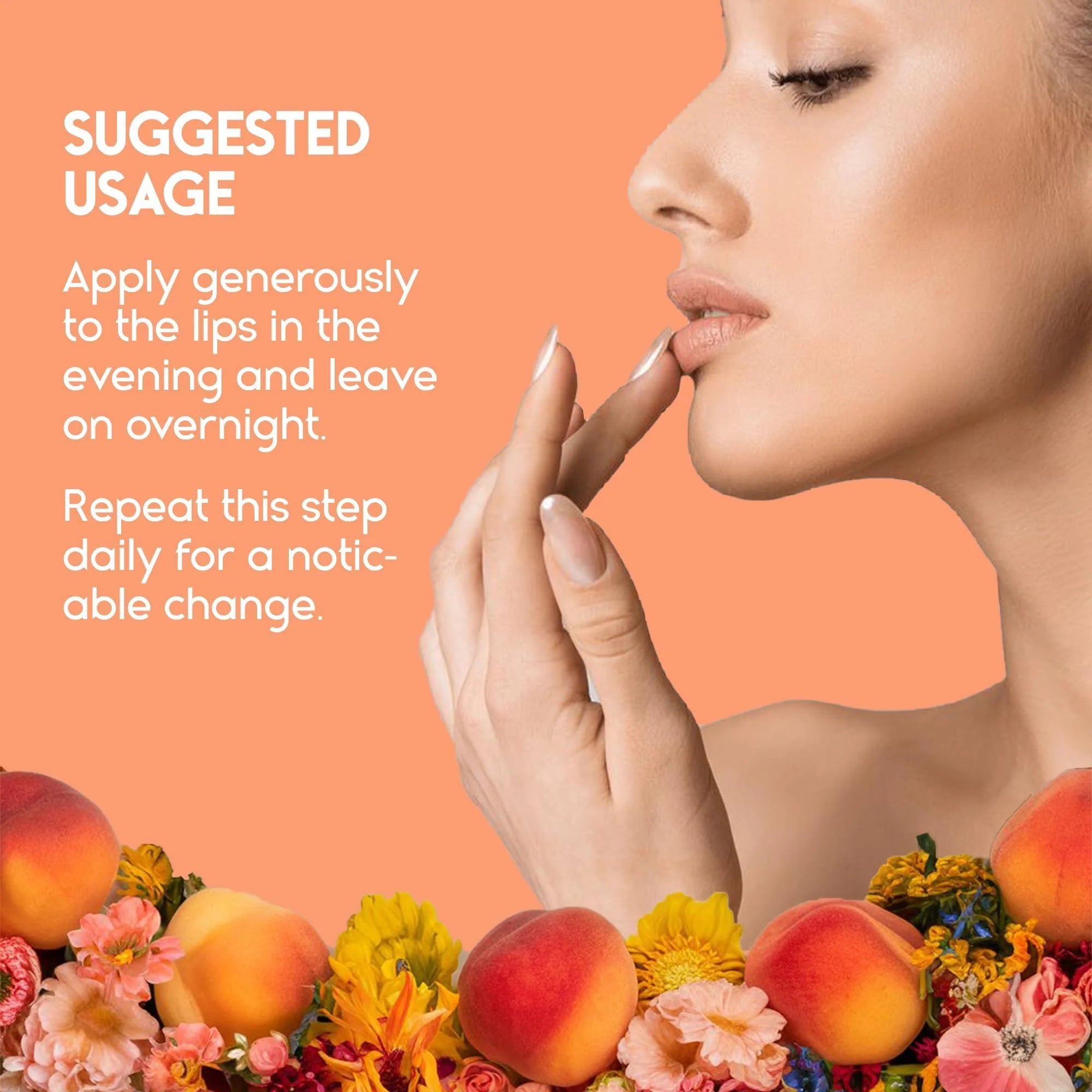 Lip Sleeping Mask with Hyaluronic Acid and Vitamin C for Nourishing and Hydrating Dry Lips - Peach Flavor