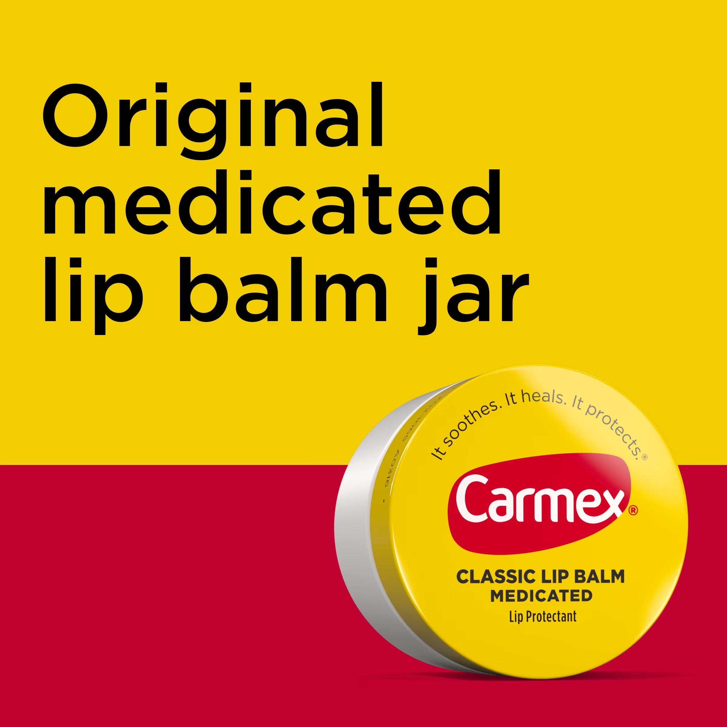 Classic Medicated Lip Balm Jars - 2 Pack, 0.25 Oz Each, Total of 3 Jars